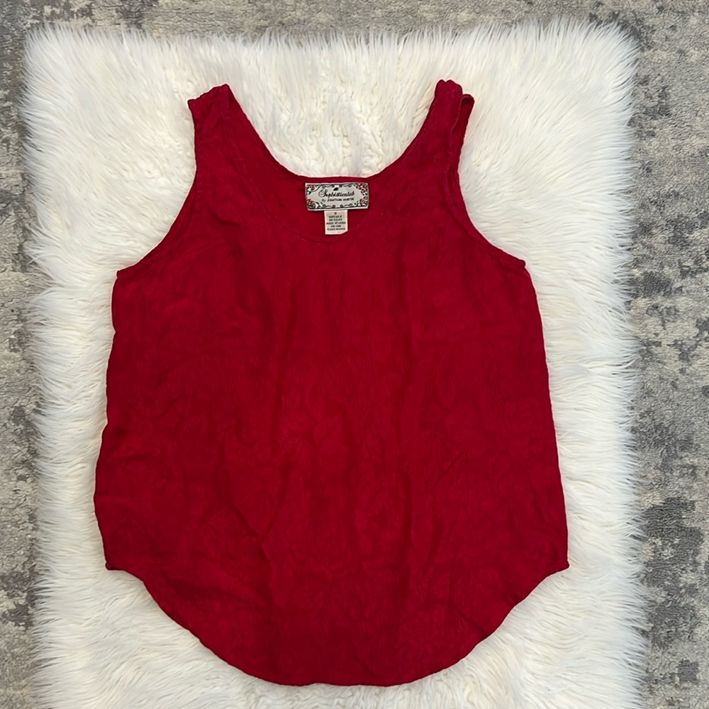 💯 Silk red vintage camisole